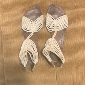 Cream rope sandals
